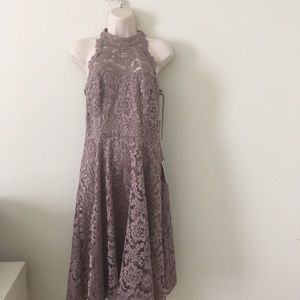 LIKE NEW Eliza J purple floral halter open back dress 6